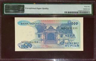 Indonesia banknote,  1000 rupiah 1987 Solid 1 PMG 65 epq RARE ITEM 2