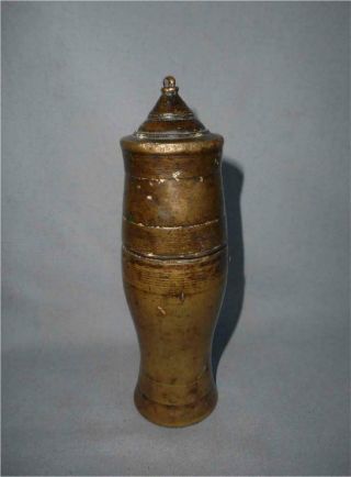 Antique South East Asia Top High Aged Bronze Betel Lime Container