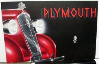 1935 Plymouth Dealer Color Sales Brochure De Luxe Sedan Coupe Features Rare