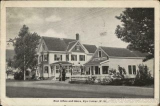 1937 Rye,  Nh Post Office And Store Rockingham County Antique Postcard 1c Stamp