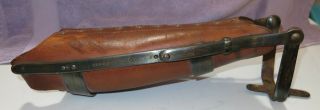 Antique Vintage Leather Metal Polio Leg Brace Lace Up Steampunk 3