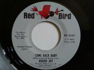 Roddie Joy Come Back Baby Rare 45 Us Promo Red Bird Rb - 10 - 021
