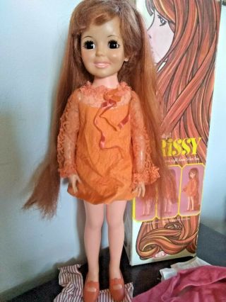 Ideal Vintage Crissy Doll Orange Dress & Shoes