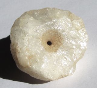 Rare Very Large Ancient Crystal Rock Quartz Mali Disk Bead 13mm X 39mm