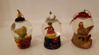 International Bazaar Mini Waterglobes Ornaments,  12 Days Of Christmas,  Rare