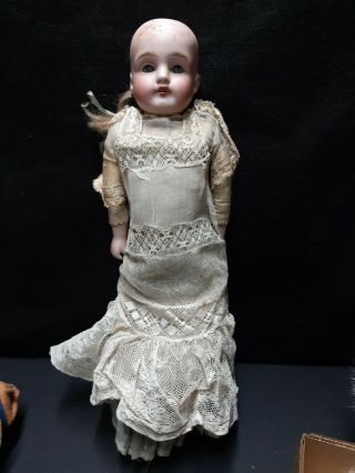 Antique German Bisque Head Leather Body Doll