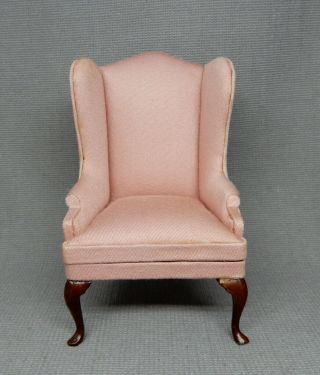 Vintage Bespaq Anne Ruff High Back Chair Artisan Dollhouse Miniature 1:12