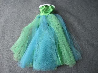 Vintage Barbie 1960s 951 Mattel Senior Prom Dress Gown Green Turquoise Tulle