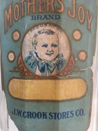 Vintage Antique Old Baby Label Bottle Perfume Bottle Tall