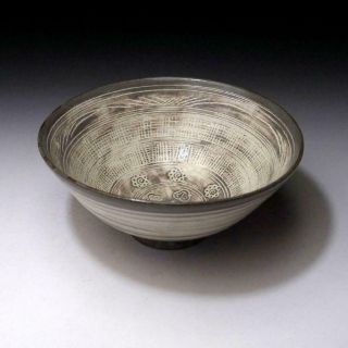 PF7: Japanese Mishima Style Tea Bowl,  Banko ware by Famous potter,  Yutaka Miyata 2