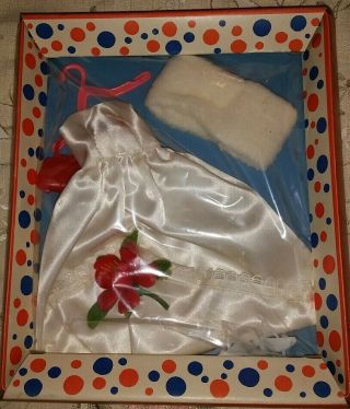 Vintage Barbie Clone White Satin Dress & Faux Fur W/accessories,  Fab - Lu Ltd.  Ny