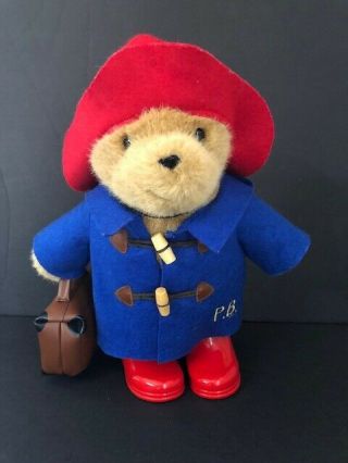 Vintage Plush Soft Toy Paddington Bear With Red Boots & Suitcase Embroidered 14”