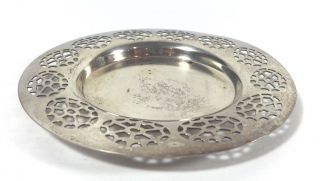Vintage Silverplate Decorative Coaster Champagne Wine Bottle Wm A Rogers Signed