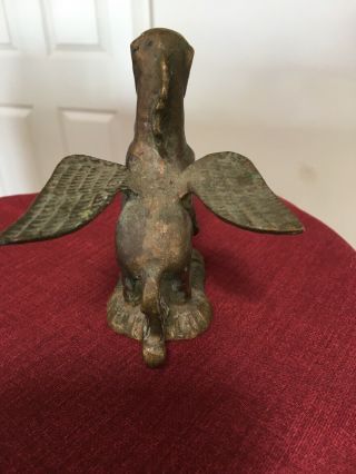 Antique Vintage Bronze Miniature Winged Horse Pegasus Sculpture Statue 3
