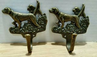 Hickory Hardware Coat Hook Antique Brass Lab Dog Hunting Dogs Set Of 2 P28652