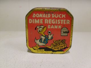 Rare 1939 Walt Disney " Donald Duck " Dime Register Bank -