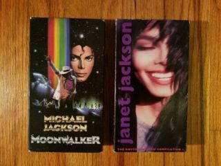 (lot2) Moonwalker & The Rhythm Nation Vhs Video Rare Oop Michael/janet Jackson