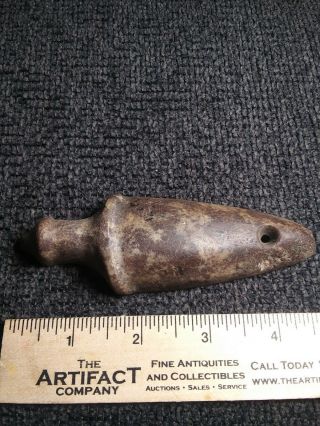 Indian Artifact G10 Rare Ohio Hardstone Birdstone Drilled Lizard Effigy