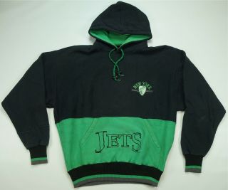 Rare Vintage The Game York Jets Embroidered Hoodie Sweatshirt 80s 90s Sz Xl