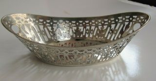 18 - 1900’s “gebr.  Friedlander”.  800 Silver Perforated Humming Flower Table Basket