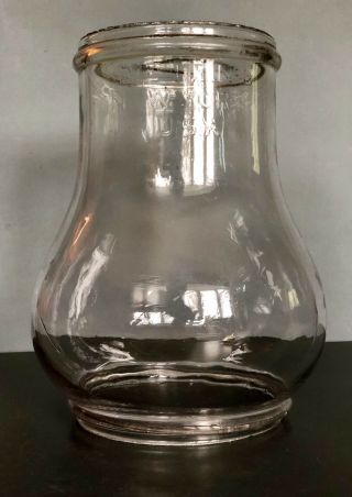 Xxl 11” Antique Dietz No.  3 York Street Lamp Globe Glass Industrial