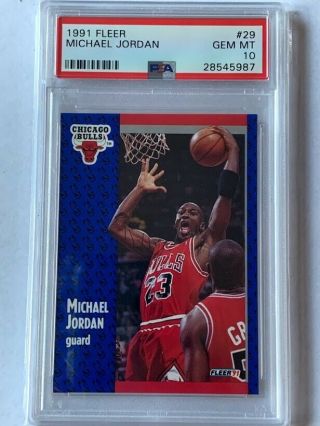 Psa 10 Michael Jordan 1991 - 92 91 - 92 Fleer 29 Chicago Bulls Hof Rare Gem