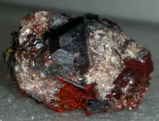 Rare Rutile Crystals & Iridecent Turgite Graves Mountain Ga Mineral Specimen Gem