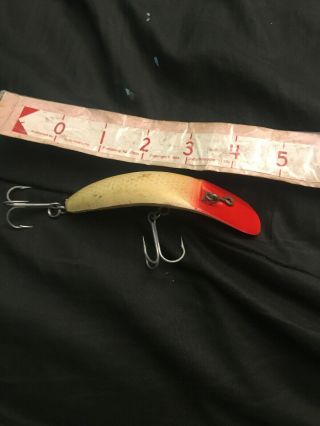 M2 Flatfish - White And Red With Eyes Flatfish Lures 41/4” Very Rare Color