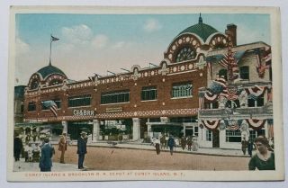 Rare 1915 Coney Island Brooklyn Railroad Sta.  York City Ci&brr Nyc Post Card
