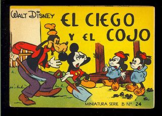 Walt Disney Miniature Series Comic 24 Rare Mickey Mouse Mexico 1943 Vf