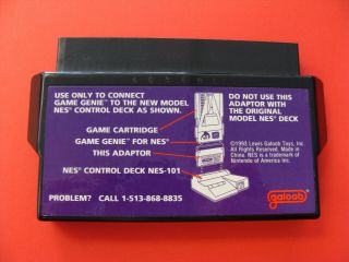 Galoob Game Genie With Adapter for the Nintendo NES 101 Top Loader RARE 3