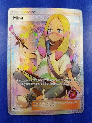 Mina 211/214 Lost Thunder Set Full Art Pokemon Card Near