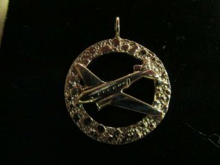 Vintage 14k Gold Airplane Charm Pendant Rare Heavy 5.  2 Grams Solid 14k Gold P8