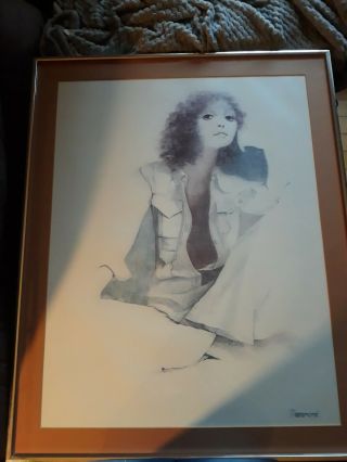 Vintage 1973 Christine Rosamond " Summer Mood " Signed Lithograph On Mat