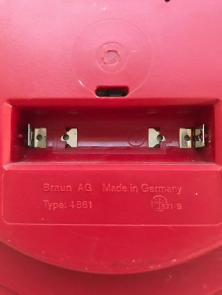 Rare VTG 1982 BRAUN Wall Clock 4861 Dietrich Lubs Germany Rams AG Red 3