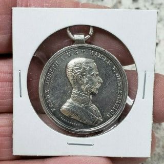 Antique Ww1 Era Austrian Franz Joseph Der Tapferkeit Bravery Silver War Medal