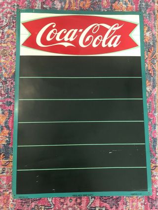 Vintage Coca Cola Advertising Tin Sign Chalkboard Rare Green Coke Soda
