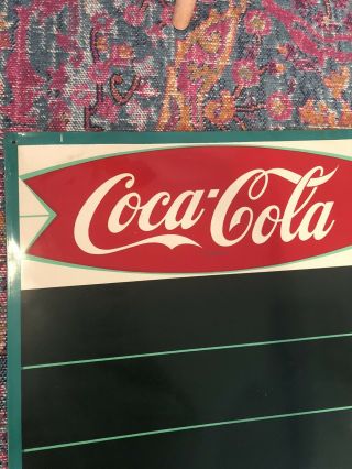 Vintage Coca Cola Advertising Tin Sign Chalkboard Rare Green Coke Soda 2