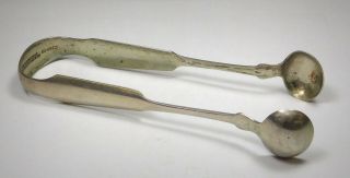 Vintage J.  & W.  L.  Ward Stamped Coin Silver Sugar Tongs
