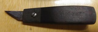 Vintage I.  P.  Hyde 2102 Knife Handle With Blade (rare Wood Aluminum Cast Handle)