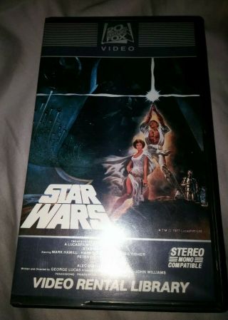 Very Rare Vhs Vintage Star Wars 1982 Video Rental Library Matching Serial Number