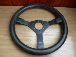 Leather Momo Cavallino Steering Wheel Size 36cm C36 Rare 3 Spoke