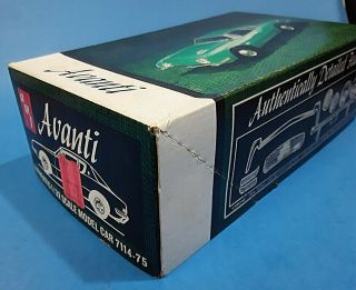 Vtg 1960s Amt Studebaker Avanti 1/32 Model 63 Good For Slot Car Rare Box