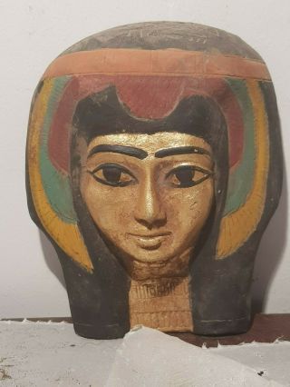 Rare Antique Ancient Egyptian Queen Nefertari Mask Advisor Wif Ramses1279–1213bc