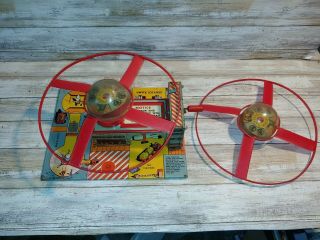 Vintage 1960s Rare Marx Toys Tin Litho Space Satellite Launching Station Playset