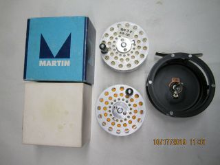 Vintage Martin Fly Reel No.  65 & Extra Spool Both Lined