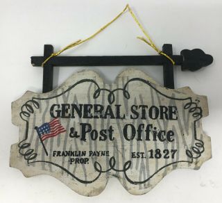 Vintage Dollhouse Or Miniature Wood General Store & Post Office Est 1827 Sign