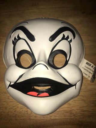 Vintage 60s Ben Cooper Halloween Mask Casper The Friendly Ghost Rare Costume