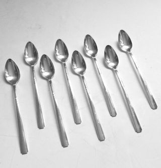 Capri Silverplate 8 Iced Tea Spoons Wm.  A.  Rogers Oneida