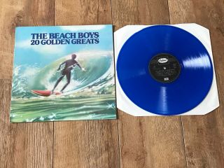 The Beach Boys 20 Golden Greats : Nm Rare Uk 12 " Blue Vinyl Lp Emtv1 Pro Cleaned